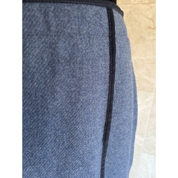 VTG Giorgio Sant’Angelo Wool Wrap Skirt 4 Blue Piping, Dark Academia Office Twee - Picture 10 of 12
